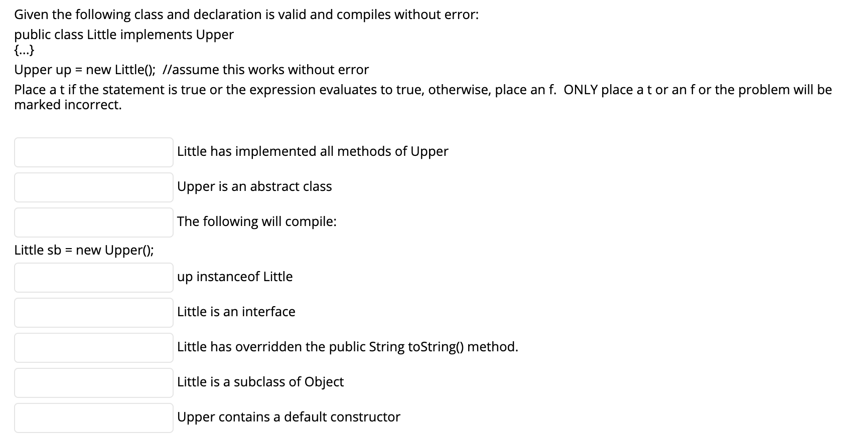 Solved Given the following class and declaration is valid