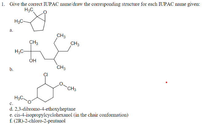 Solved Give The Correct IUPAC Name/draw The Corresponding | Chegg.com