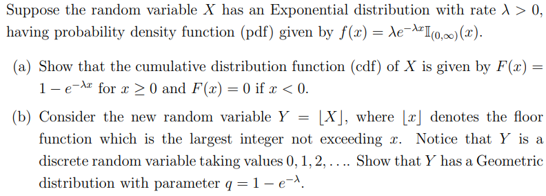 Solved Suppose the random variable X has an Exponential | Chegg.com