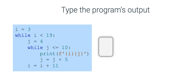 Solved Type the program's output i=3 while i