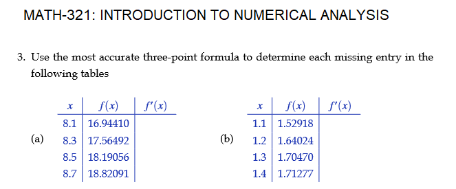 Solved MATH-321: INTRODUCTION TO NUMERICAL ANALYSIS 3. Use | Chegg.com