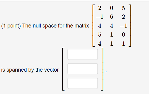 null vector of matrix normal vector null vector of matrix normal vector