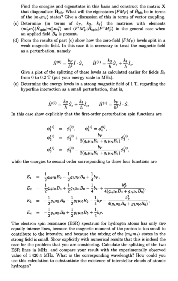 19. On The Basis Of First-order Perturbation Theory, | Chegg.com