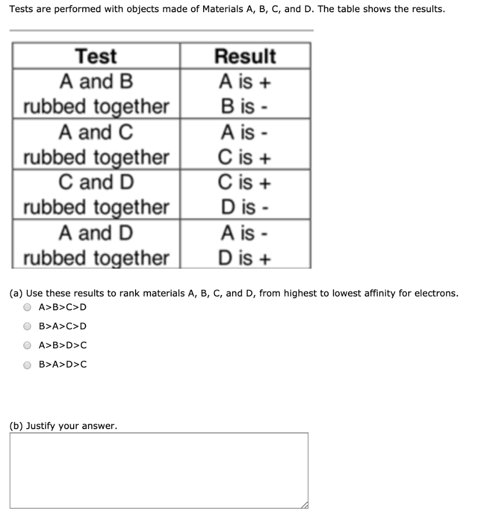 Solved Tests are performed with objects made of Materials A, | Chegg.com