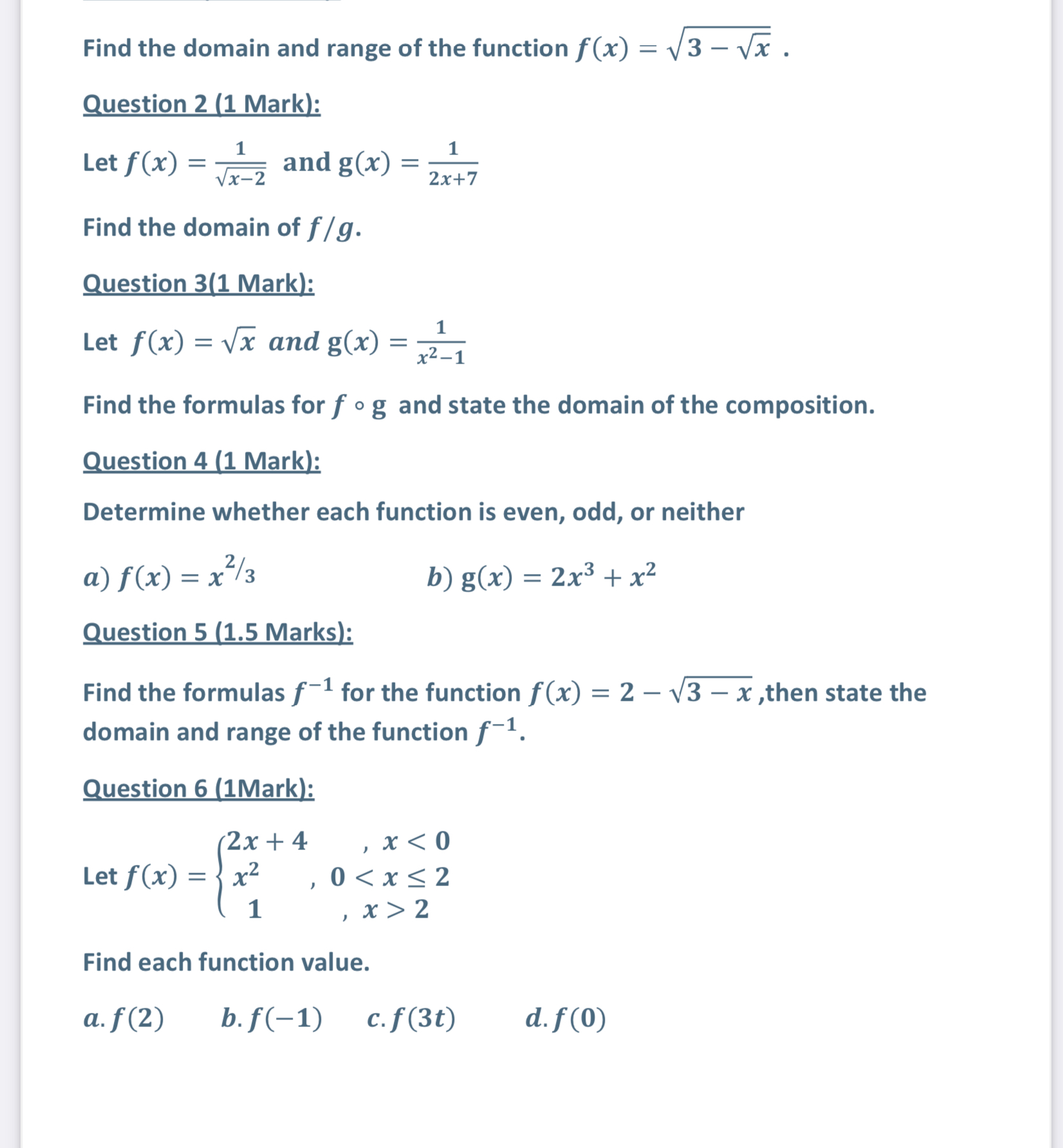 find domain and range of 1 x 3