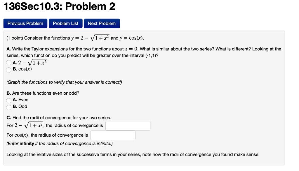 Solved 136Sec10.3: Problem 2 Previous Problem Problem List | Chegg.com