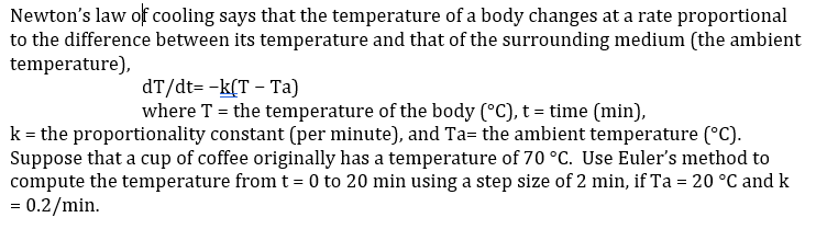 Solved Newton's law of cooling says that the temperature of | Chegg.com