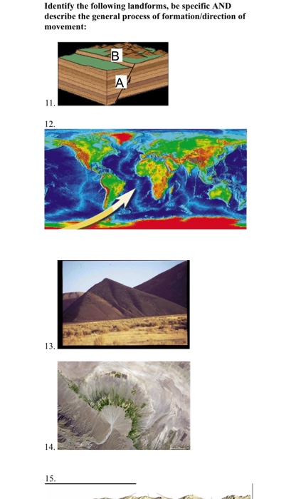 Solved Identify the following landforms, be specific AND | Chegg.com