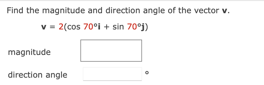 Solved Find the magnitude and direction angle of the vector | Chegg.com