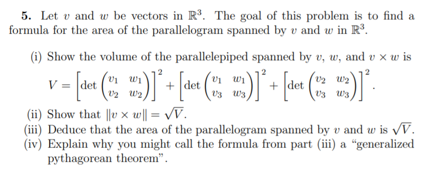 Solved Let v and w be vectors in R 3 . The goal of this | Chegg.com
