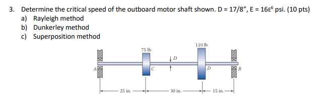 Solved 3. Determine the critical speed of the outboard motor | Chegg.com