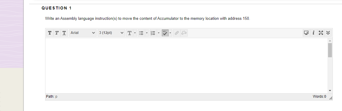 Solved QUESTION 1 Write An Assembly Language Instruction(s) | Chegg.com