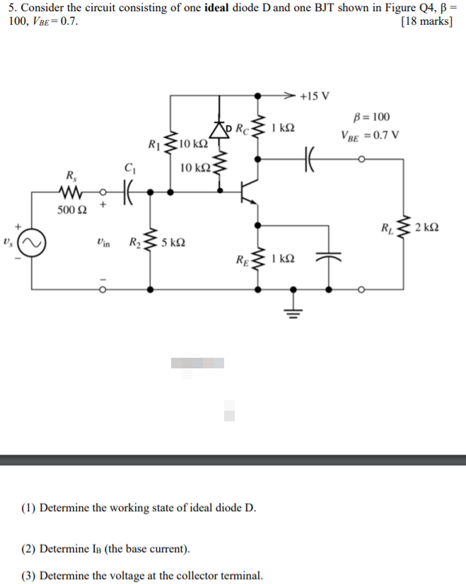 Solved 5. Consider The Circuit Consisting Of One Ideal Diode | Chegg.com