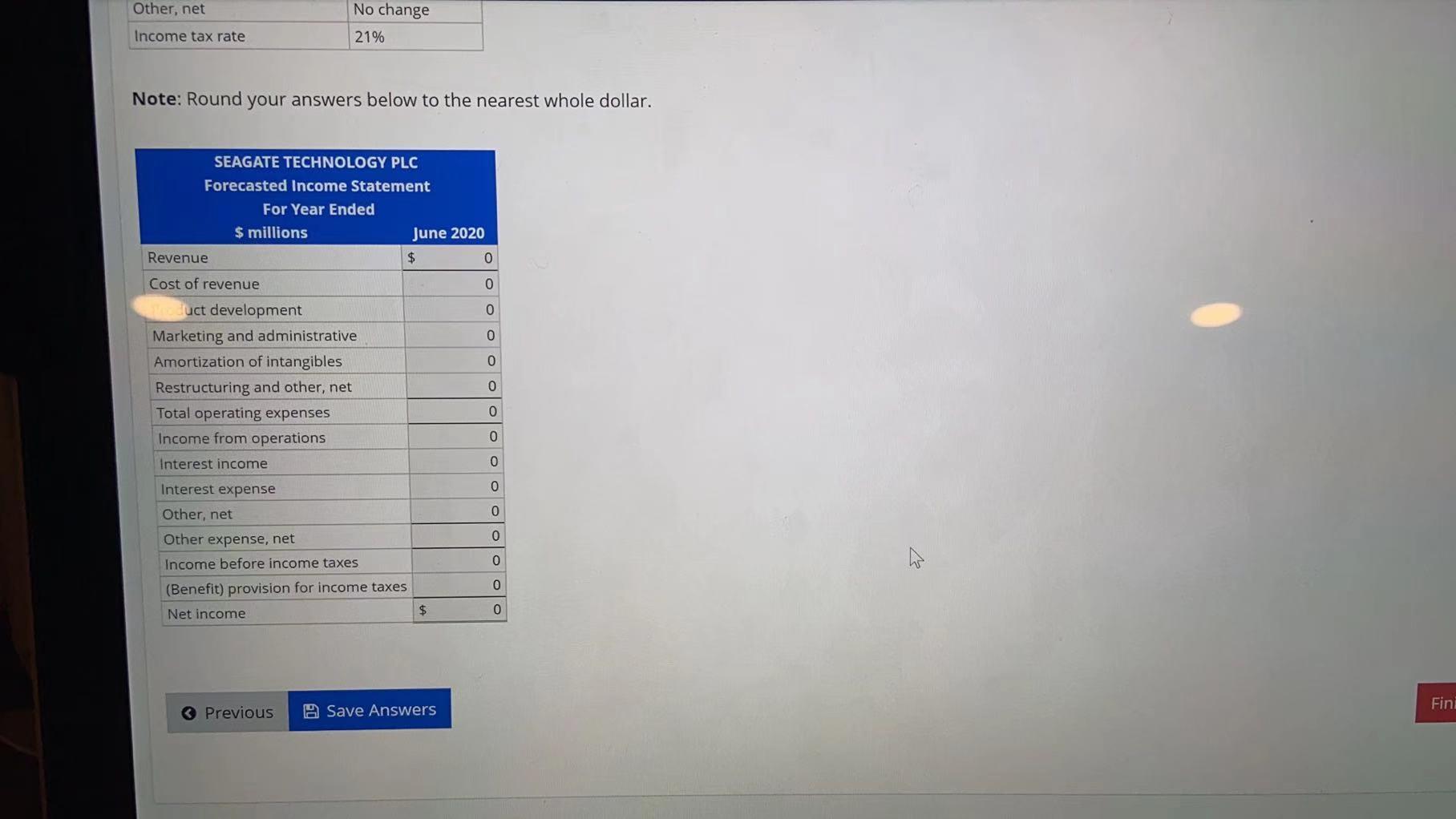 Solved Forecast an Statement Seagate Technology
