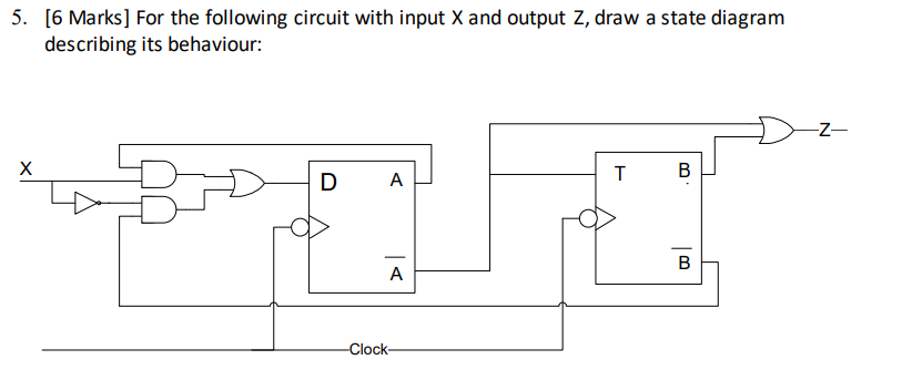 Solved 5. [6 Marks] For the following circuit with input X | Chegg.com