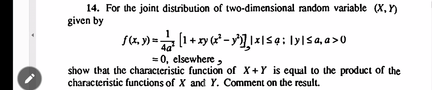 Solved 14. For the joint distribution of two-dimensional | Chegg.com