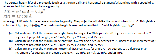 Solved The vertical height h(t) of a projectile (such as a | Chegg.com