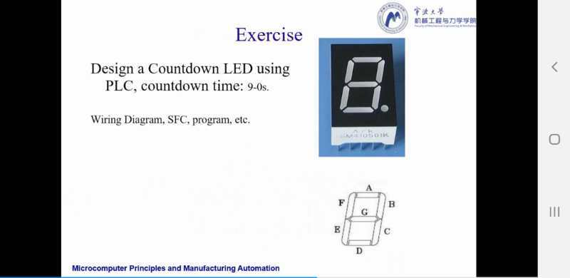 * 括工程与力学学 Exercise Design a Countdown LED using PLC, | Chegg.com