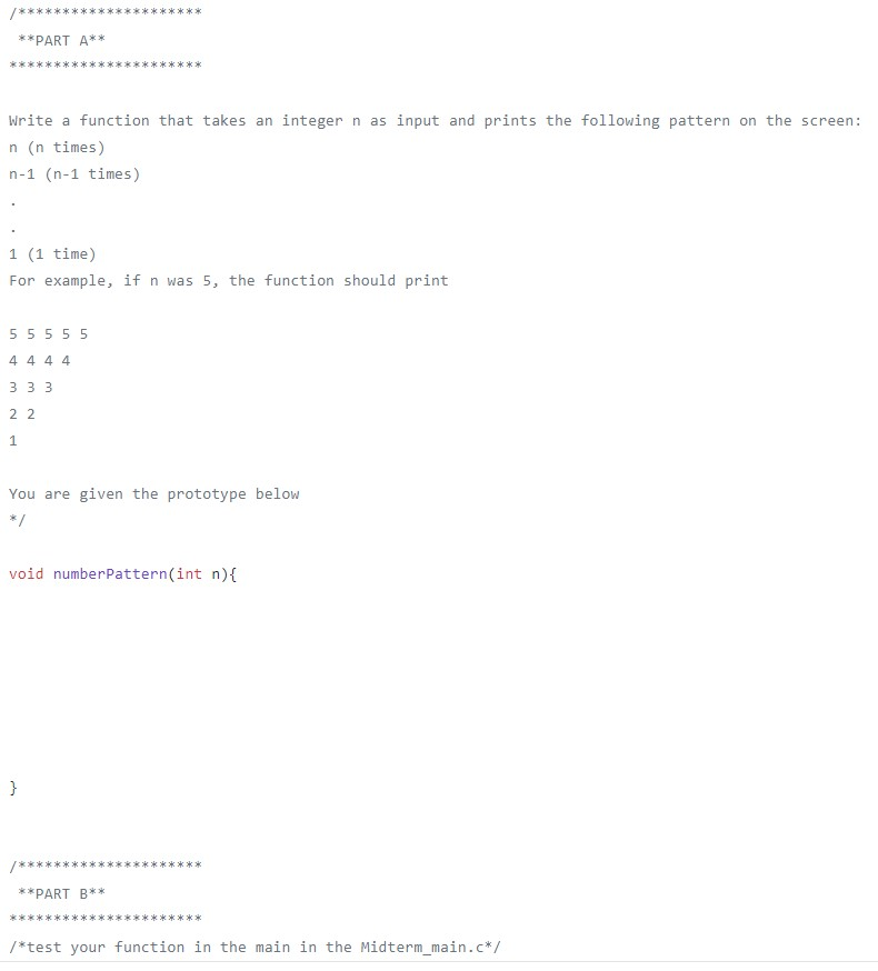 Solved /******* **PART A** Write a function that takes an | Chegg.com