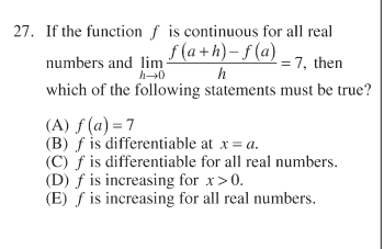 Solved 27. If the function f is continuous for all real | Chegg.com