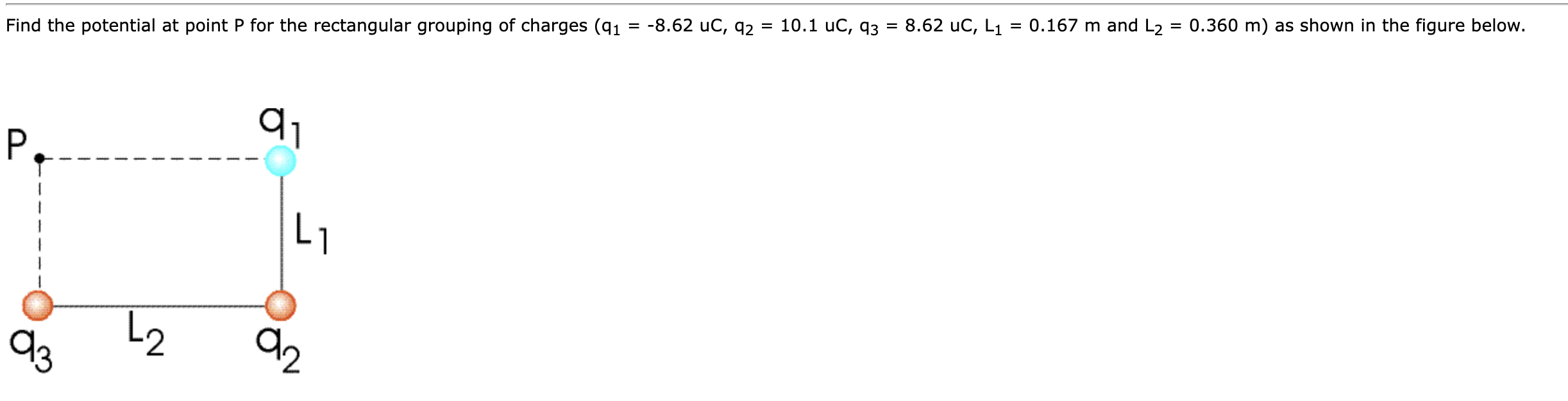 Solved Find the potential at point P ﻿for the rectangular | Chegg.com