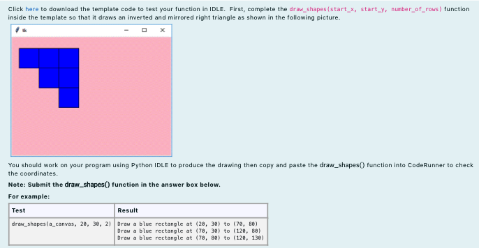 Solved Click here to download the template code to test your | Chegg.com
