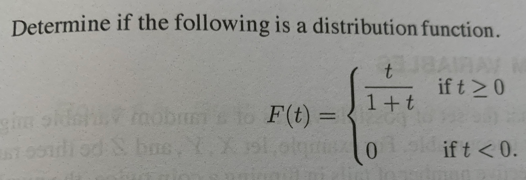 Solved Determine if the following is a distribution | Chegg.com