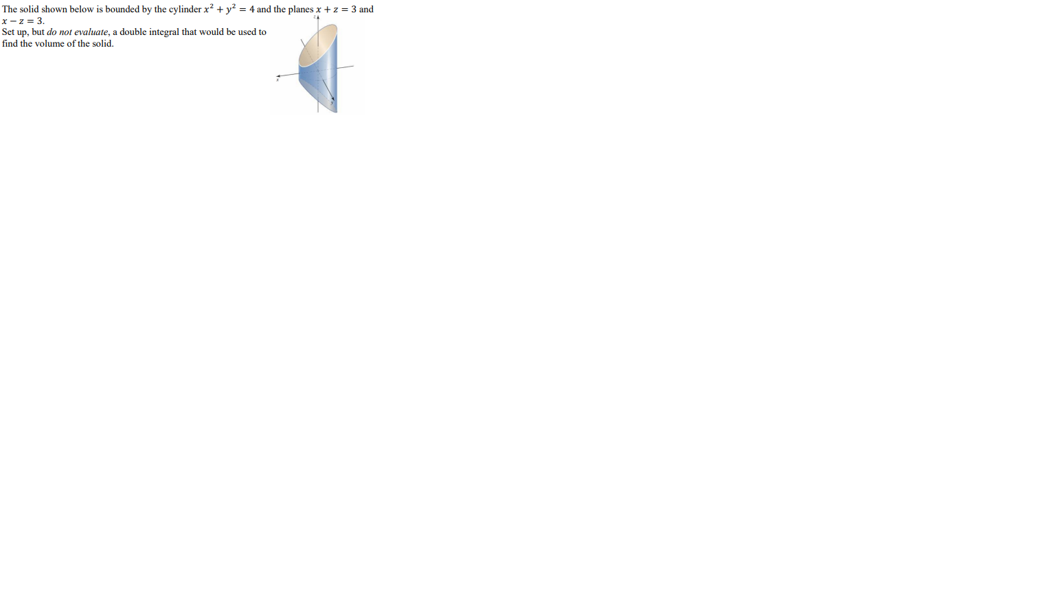 Solved The solid shown below is bounded by the cylinder x2 + | Chegg.com