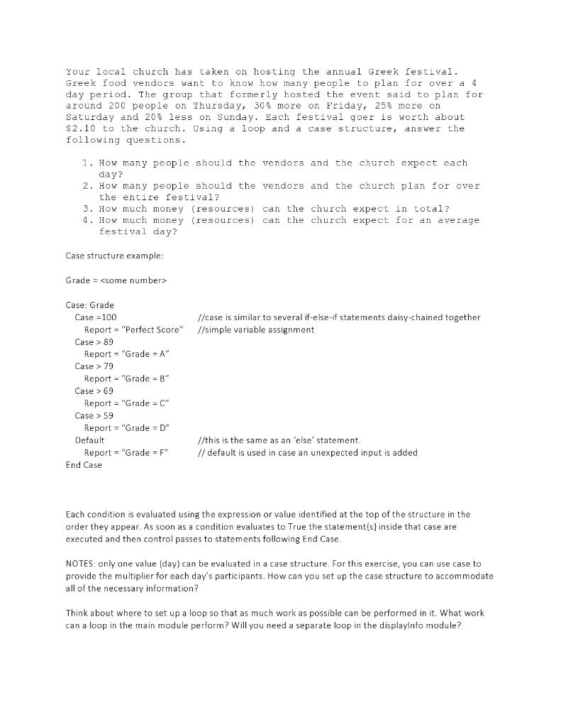 Solved Unit 9 - Arrays and Pseudocode Critical Review An | Chegg.com