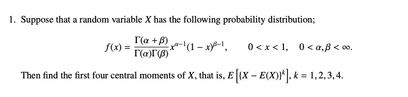 Solved Suppose that a random variable X has the following | Chegg.com