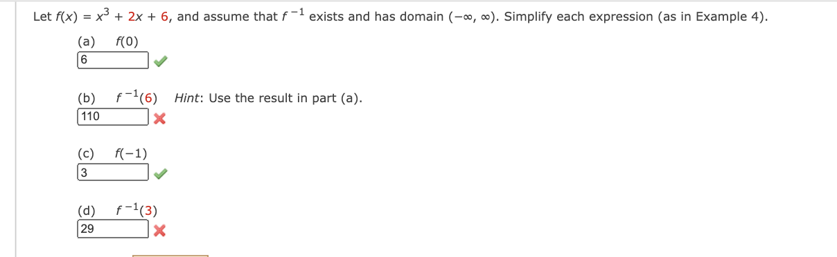 Solved Let Fxx32x6 And Assume That F−1 Exists And Has 4306