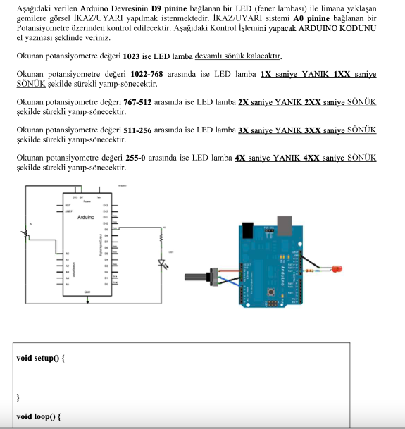 Aşağıdaki verilen Arduino Devresinin D9 pinine | Chegg.com