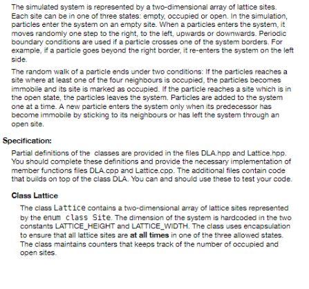 Task: Diffusion Limited Aggregation (DLA) is a | Chegg.com