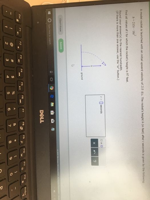 Solved A model rocket is launched with an initial upward