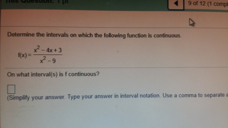 Solved 7 9 of 12 (1 comp Determine the intervals on which | Chegg.com