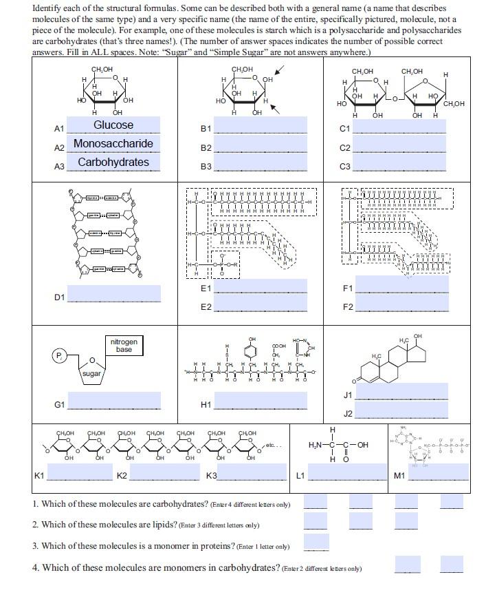 Solved Identify each of the structural formulas. Some can be | Chegg.com