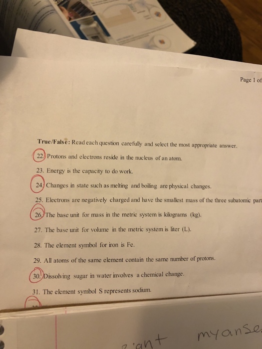 Solved Page 1 of True/False: Read each question carefully | Chegg.com