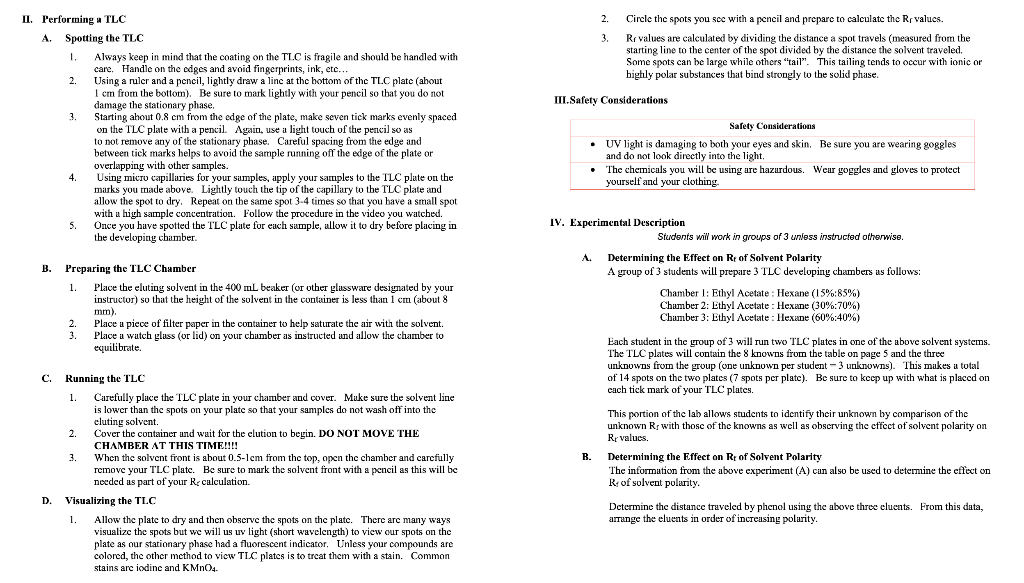 Solved Thin Layer Chromatography of Functional Groups Thin