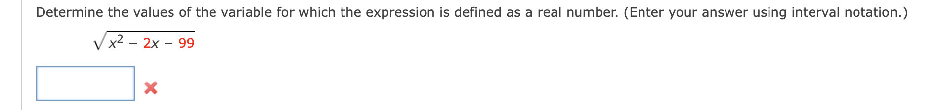 Solved Determine the values of the variable for which the | Chegg.com