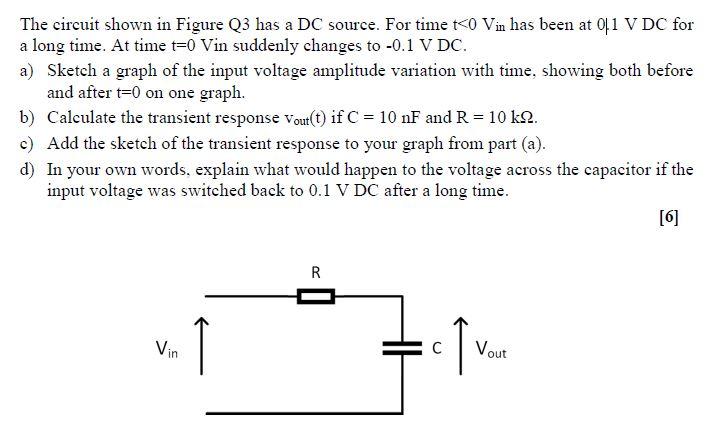 Solved The Circuit Shown In Figure Q3 Has A DC Source. For | Chegg.com