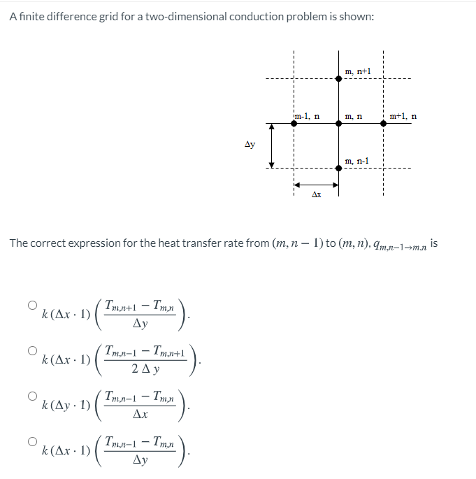 Solved A finite difference grid for a twodimensional