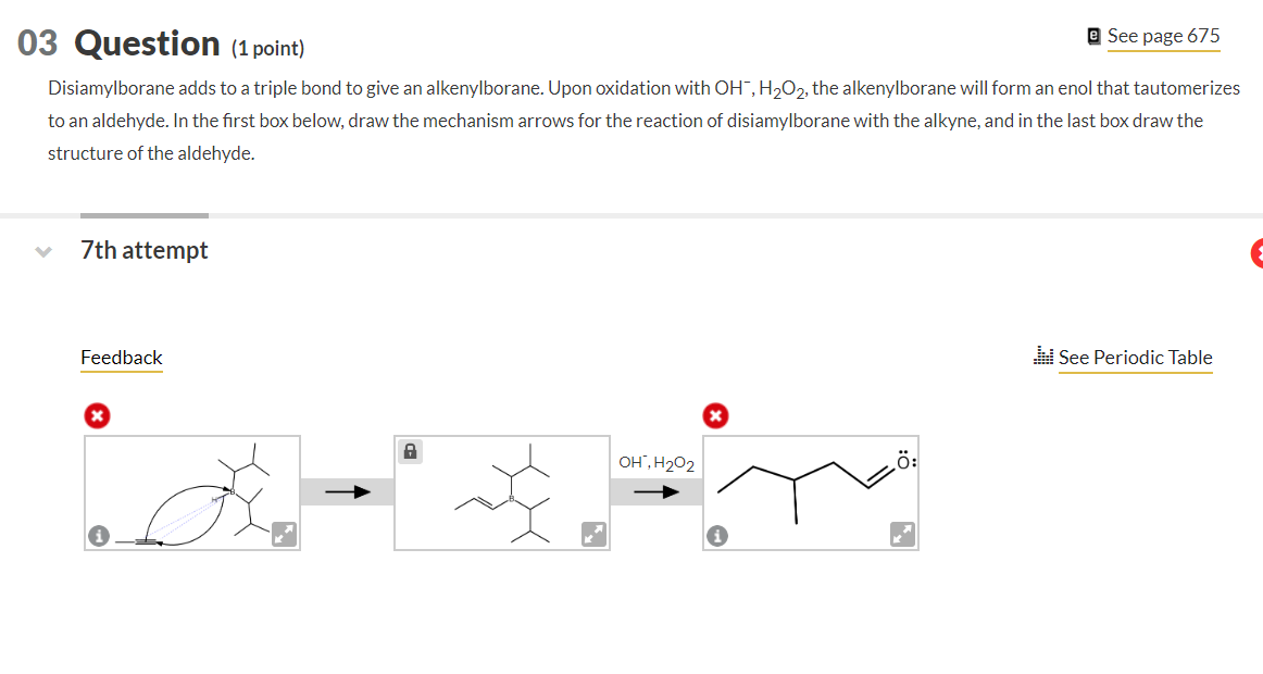 Solved 3 Question (1 point) e See page 675 Disiamylborane | Chegg.com