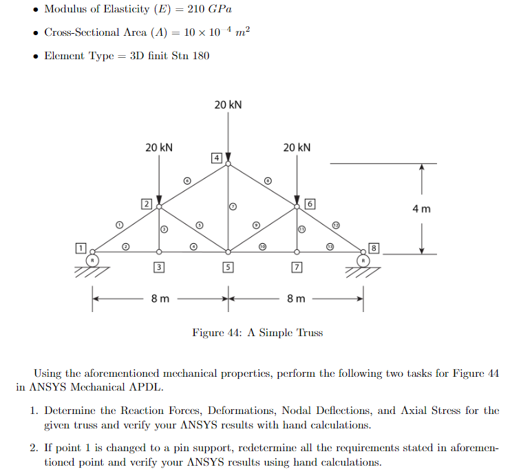 4 Modulus of Elasticity (E) = 210 G Pa | Chegg.com