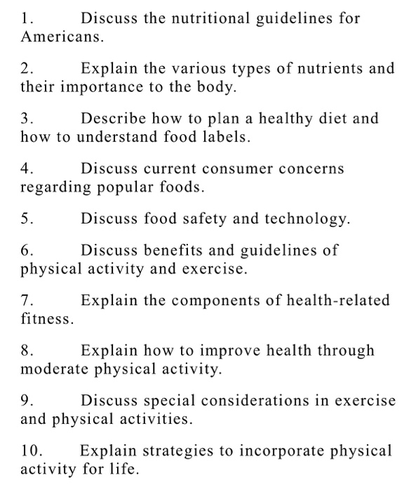 Solved Discuss the nutritional guidelines for Explain the