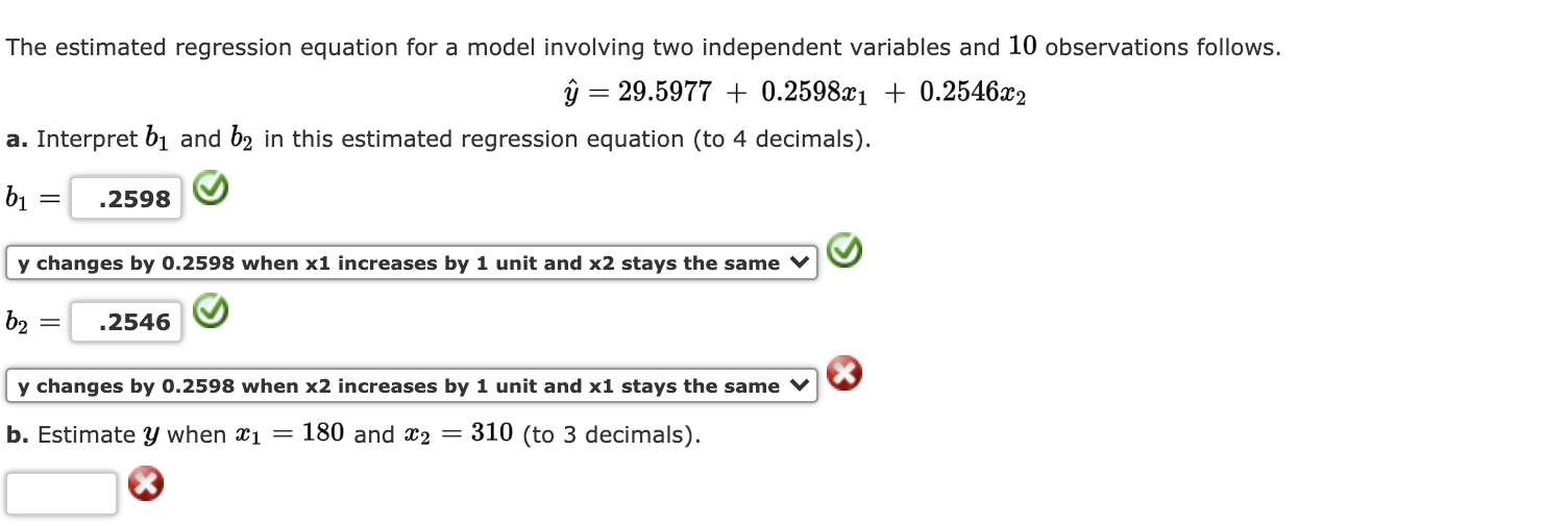 Solved The Estimated Regression Equation For A Model 1294