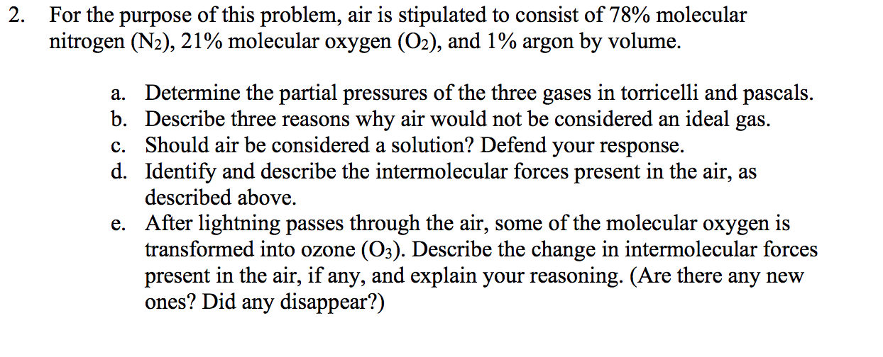 Solved 2. For the purpose of this problem, air is stipulated | Chegg.com