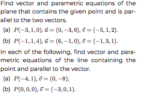 Solved Find Vector And Parametric Equations Of The Plane | Chegg.com