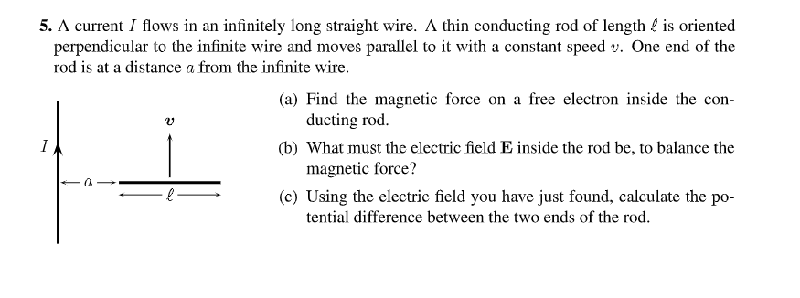 Solved 5. A current I flows in an infinitely long straight | Chegg.com