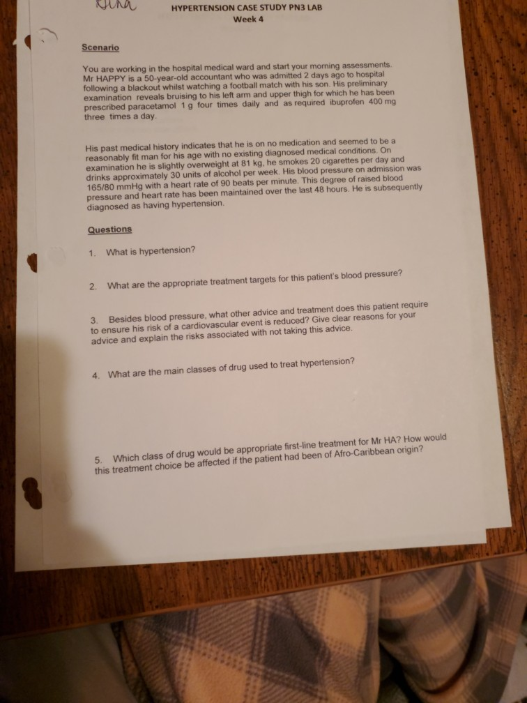 Hypertension case study scenarios image