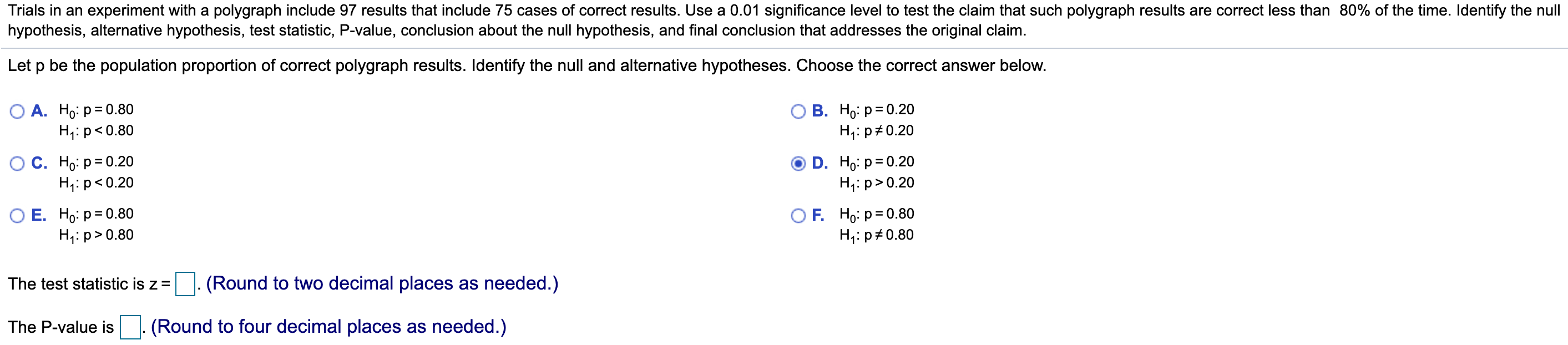 Solved Trials in an experiment with a polygraph include 97 | Chegg.com